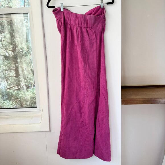 New Free People Banita Linen Wide Leg Pants Set Pink Small - Picture 9 of 12